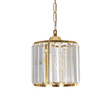 GloboStar® GLAMOROUS 203-0093 Κλασικό Κρεμαστό Φωτιστικό Κρύσταλλα Μονόφωτο 1 x E27 IP20 Χρυσό Μέταλλο με Διάφανο Κρύσταλλο - Μ19 x Π19 x Υ16.5cm