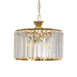 GloboStar® GLAMOROUS 203-0094 Κλασικό Κρεμαστό Φωτιστικό Κρύσταλλα Τρίφωτο 3 x E27 IP20 Χρυσό Μεταλλό με Διάφανο Κρύσταλλο - Μ28 x Π28 x Υ21.5cm
