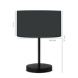 GloboStar® LARA 204-0076 Μοντέρνο Eπιτραπέζιο Φωτιστικό Μονόφωτο 1 x E27 IP20 Μαύρο Μέταλλο με Γκρι Ύφασμα - Μ24 x Π24 x Υ35cm