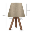 GloboStar® CAP 204-0067 Μοντέρνο Eπιτραπέζιο Φωτιστικό Μονόφωτο 1 x E27 IP20 Καρυδί Ξύλο με Μπεζ Ύφασμα - Μ22 x Π22 x Υ33cm