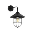 GloboStar® CAGE 203-0096 Vintage Επιτοίχιο Φωτιστικό Απλίκα Μονόφωτο 1 x E27 IP20 Μαύρο Μέταλλο - M22 x Π28 x Υ35cm