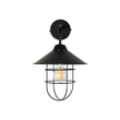 GloboStar® CAGE 203-0096 Vintage Επιτοίχιο Φωτιστικό Απλίκα Μονόφωτο 1 x E27 IP20 Μαύρο Μέταλλο - M22 x Π28 x Υ35cm