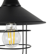 GloboStar® CAGE 203-0096 Vintage Επιτοίχιο Φωτιστικό Απλίκα Μονόφωτο 1 x E27 IP20 Μαύρο Μέταλλο - M22 x Π28 x Υ35cm