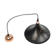 GloboStar® MARBLE 203-0099 Μοντέρνο Κρεμαστό Φωτιστικό Καμπάνα Μονόφωτο 1 x E27 IP20 Μαύρο & Χρυσό Πλαστικό - Μ30 x Π30 x Υ20cm