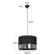 GloboStar® ZYKLUS 203-0103 Μοντέρνο Κρεμαστό Φωτιστικό Καπέλο Μονόφωτο 1 x E27 IP20 Μπεζ Ύφασμα με Καρυδί Ξύλο - Μ36 x Π36 x Υ25cm