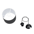 GloboStar® BLAZE 203-0109 Μοντέρνο Κρεμαστό Φωτιστικό Καπέλο Μονόφωτο 1 x E27 IP20 Μαύρο Ύφασμα - Μ22 x Π22 x Υ20cm