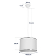 GloboStar® ELECTRA 203-0110 Μοντέρνο Κρεμαστό Φωτιστικό Καπέλο Μονόφωτο 1 x E27 IP20 Mπεζ Ύφασμα με Χρυσό Μέταλλο - Μ30 x Π30 x Υ23cm
