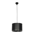 GloboStar® ELECTRA 203-0111 Μοντέρνο Κρεμαστό Φωτιστικό Καπέλο Μονόφωτο 1 x E27 IP20 Mαύρο Ύφασμα με Ασημί Μέταλλο - Μ30 x Π30 x Υ23cm