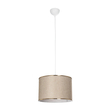 GloboStar® ELECTRA 203-0112 Μοντέρνο Κρεμαστό Φωτιστικό Καπέλο Μονόφωτο 1 x E27 IP20 Mπεζ Ύφασμα με Χρυσό Μέταλλο - Μ30 x Π30 x Υ23cm