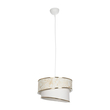 GloboStar® SONIA 203-0117 Μοντέρνο Κρεμαστό Φωτιστικό Καπέλο Μονόφωτο 1 x E27 IP20 Λευκό Ύφασμα με Χρυσή Λεπτομέρεια - Μ30 x Π30 x Υ90 cm