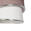 GloboStar® SONIA 203-0122 Μοντέρνο Κρεμαστό Φωτιστικό Καπέλο Μονόφωτο 1 x E27 IP20 Ροζ & Λευκό Ύφασμα με Ασημί Λεπτομέρεια - Μ30 x Π30 x Υ90 cm