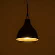GloboStar® RADE 203-0124 Μοντέρνο Κρεμαστό Φωτιστικό Καμπάνα Μονόφωτο 1 x E27 IP20 Μαύρο με Χρυσό Πλαστικό - Μ17.5 x Π17.5 x Υ56cm