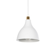 GloboStar® RADE 203-0125 Μοντέρνο Κρεμαστό Φωτιστικό Καμπάνα Μονόφωτο 1 x E27 IP20 Λευκό με Χρυσό Πλαστικό - Μ17.5 x Π17.5 x Υ56cm