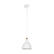 GloboStar® RADE 203-0125 Μοντέρνο Κρεμαστό Φωτιστικό Καμπάνα Μονόφωτο 1 x E27 IP20 Λευκό με Χρυσό Πλαστικό - Μ17.5 x Π17.5 x Υ56cm