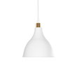 GloboStar® RADE 203-0125 Μοντέρνο Κρεμαστό Φωτιστικό Καμπάνα Μονόφωτο 1 x E27 IP20 Λευκό με Χρυσό Πλαστικό - Μ17.5 x Π17.5 x Υ56cm