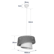 GloboStar® ALINA 203-0129 Μοντέρνο Κρεμαστό Φωτιστικό Καπέλο Μονόφωτο 1 x E27 IP20 Καφέ & Μπεζ Ύφασμα - Μ30 x Π30 x Υ93cm