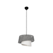 GloboStar® ALINA 203-0130 Μοντέρνο Κρεμαστό Φωτιστικό Καπέλο Μονόφωτο 1 x E27 IP20 Γκρι & Λευκό Ύφασμα - Μ30 x Π30 x Υ93cm