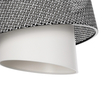 GloboStar® ALINA 203-0130 Μοντέρνο Κρεμαστό Φωτιστικό Καπέλο Μονόφωτο 1 x E27 IP20 Γκρι & Λευκό Ύφασμα - Μ30 x Π30 x Υ93cm