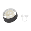 GloboStar® ALINA 203-0131 Μοντέρνο Κρεμαστό Φωτιστικό Καπέλο Μονόφωτο 1 x E27 IP20 Μαύρο & Λευκό Ύφασμα - Μ30 x Π30 x Υ93cm