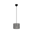 GloboStar® CLAIRIE 203-0133 Μοντέρνο Κρεμαστό Φωτιστικό Καπέλο Μονόφωτο 1 x E27 IP20 Γκρι Ύφασμα - Μ22 x Π22 x Υ93cm