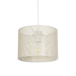 GloboStar® CLAIRIE 203-0134 Μοντέρνο Κρεμαστό Φωτιστικό Καπέλο Μονόφωτο 1 x E27 IP20 Λευκό Ύφασμα - Μ22 x Π22 x Υ93cm