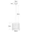 GloboStar® CLAIRIE 203-0134 Μοντέρνο Κρεμαστό Φωτιστικό Καπέλο Μονόφωτο 1 x E27 IP20 Λευκό Ύφασμα - Μ22 x Π22 x Υ93cm