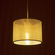 GloboStar® CLAIRIE 203-0134 Μοντέρνο Κρεμαστό Φωτιστικό Καπέλο Μονόφωτο 1 x E27 IP20 Λευκό Ύφασμα - Μ22 x Π22 x Υ93cm