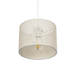 GloboStar® CLAIRIE 203-0134 Μοντέρνο Κρεμαστό Φωτιστικό Καπέλο Μονόφωτο 1 x E27 IP20 Λευκό Ύφασμα - Μ22 x Π22 x Υ93cm