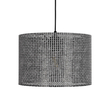 GloboStar® CLAIRIE 203-0136 Μοντέρνο Κρεμαστό Φωτιστικό Καπέλο Μονόφωτο 1 x E27 IP20 Μαύρο Ύφασμα - Μ30 x Π30 x Υ93cm