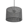 GloboStar® CLAIRIE 203-0136 Μοντέρνο Κρεμαστό Φωτιστικό Καπέλο Μονόφωτο 1 x E27 IP20 Μαύρο Ύφασμα - Μ30 x Π30 x Υ93cm