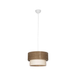 GloboStar® SISSIE 203-0138 Μοντέρνο Κρεμαστό Φωτιστικό Καπέλο Μονόφωτο 1 x E27 IP20 Καφέ & Μπεζ Ύφασμα - Μ30 x Π30 x Υ93cm
