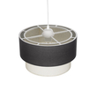 GloboStar® SISSIE 203-0140 Μοντέρνο Κρεμαστό Φωτιστικό Καπέλο Μονόφωτο 1 x E27 IP20 Γκρι & Λευκό Ύφασμα -Μ30 x Π30 x Υ93cm