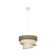 GloboStar® SIERA 203-0169 Μοντέρνο Κρεμαστό Φωτιστικό Καπέλο Μονόφωτο 1 x E27 IP20 Καφέ & Σκούρο Μπεζ Ύφασμα - Μ38 x Π38 x Υ95cm