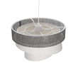 GloboStar® SIERA 203-0170 Μοντέρνο Κρεμαστό Φωτιστικό Καπέλο Μονόφωτο 1 x E27 IP20 Γκρι & Λευκό Ύφασμα - Μ38 x Π38 x Υ95cm