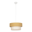 GloboStar® LIVI 203-0174 Μοντέρνο Κρεμαστό Φωτιστικό Καπέλο Μονόφωτο 1 x E27 IP20 Καφέ & Λευκό Ύφασμα - Μ38 x Π38 x Υ95cm
