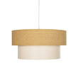 GloboStar® LIVI 203-0174 Μοντέρνο Κρεμαστό Φωτιστικό Καπέλο Μονόφωτο 1 x E27 IP20 Καφέ & Λευκό Ύφασμα - Μ38 x Π38 x Υ95cm