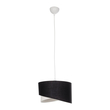 GloboStar® LILI 203-0176 Μοντέρνο Κρεμαστό Φωτιστικό Καπέλο Μονόφωτο 1 x E27 IP20 Μαύρο & Λευκό Ύφασμα - Μ38 x Π38 x Υ95cm