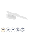 GloboStar® MIRROR 60512 Φωτιστικό Τοίχου - Απλίκα LED 12W 1440lm 120° AC 85-265V IP54 Φυσικό Λευκό 4500K Λευκό Μέταλλο - Μ42 x Π5 x Υ15cm - 2 Xρόνια Εγγύηση