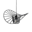 GloboStar® LUMINOVA 61462 Μοντέρνο Κρεμαστό Φωτιστικό Πλέγμα Μονόφωτο 1 x E27 IP20 Μαύρο Σχοινί με Μαύρο Σύρμα - Μ42 x Π42 x Υ20.5cm