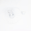 GloboStar® LUMINOVA 61463 Μοντέρνο Κρεμαστό Φωτιστικό Πλέγμα Μονόφωτο 1 x E27 IP20 Λευκό Σχοινί με Λευκό Σύρμα - Μ42 x Π42 x Υ20.5cm