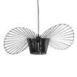 GloboStar® LUMINOVA 61464 Μοντέρνο Κρεμαστό Φωτιστικό Πλέγμα Μονόφωτο 1 x E27 IP20 Μαύρο Σχοινί με Μαύρο Σύρμα - Μ65 x Π65 x Υ25cm