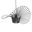GloboStar® LUMINOVA 61464 Μοντέρνο Κρεμαστό Φωτιστικό Πλέγμα Μονόφωτο 1 x E27 IP20 Μαύρο Σχοινί με Μαύρο Σύρμα - Μ65 x Π65 x Υ25cm