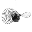 GloboStar® LUMINOVA 61464 Μοντέρνο Κρεμαστό Φωτιστικό Πλέγμα Μονόφωτο 1 x E27 IP20 Μαύρο Σχοινί με Μαύρο Σύρμα - Μ65 x Π65 x Υ25cm