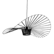 GloboStar® LUMINOVA 61467 Μοντέρνο Κρεμαστό Φωτιστικό Πλέγμα Μονόφωτο 1 x E27 IP20 Μαύρο Σχοινί με Μαύρο Σύρμα - Μ100 x Π100 x Υ30cm