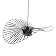 GloboStar® LUMINOVA 61467 Μοντέρνο Κρεμαστό Φωτιστικό Πλέγμα Μονόφωτο 1 x E27 IP20 Μαύρο Σχοινί με Μαύρο Σύρμα - Μ100 x Π100 x Υ30cm