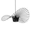 GloboStar® LUMINOVA 61466 Μοντέρνο Κρεμαστό Φωτιστικό Πλέγμα Μονόφωτο 1 x E27 IP20 Μαύρο Σχοινί με Μαύρο Σύρμα - Μ80 x Π80 x Υ30cm