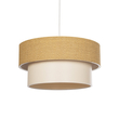 GloboStar® LIVI 203-0174 Μοντέρνο Κρεμαστό Φωτιστικό Καπέλο Μονόφωτο 1 x E27 IP20 Καφέ & Λευκό Ύφασμα - Μ38 x Π38 x Υ95cm
