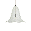 GloboStar® KENTUCKY 01892 Vintage Κρεμαστό Φωτιστικό Πλέγμα Μονόφωτο 1 x E27 IP20 Λευκό Μέταλλο - Μ60 x Π60 x Υ52cm