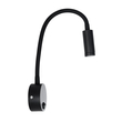 GloboStar® GOOSE 61690 Φωτιστικό Τοίχου - Απλίκα LED 3W 300lm 36° AC 220-240V IP20 - Reading Light - Θερμό Λευκό 2700K Μαύρο Αλουμίνιο - Μ6.5 x Π22.5 x Υ23cm - 5 Xρόνια Εγγύηση