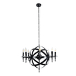 GloboStar® ESTELLE 01003 Vintage Κρεμαστό Φωτιστικό Πλέγμα Πολύφωτο 8 x E14 IP20 Μαύρο Μέταλλο - Μ65 x Π65 x Y50cm
